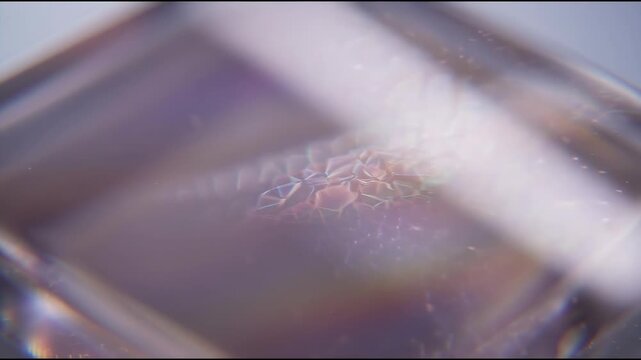 Advanced photovoltaic perovskite material appears as a smooth translucent muted mauve surface