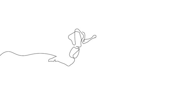 continuous line art of a active woman running jogger fitness jogging exercise concept minimal continuous line drawing graphic motion background silhouette activewear running athlete fast movement