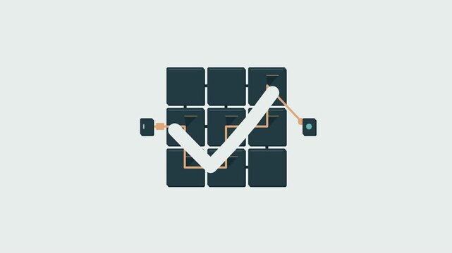 Captcha grid animation showing pattern verification process