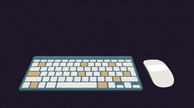 Keyboard and Mouse on Dark Background