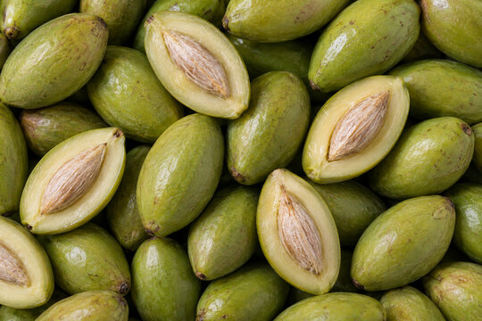 Fresh Chinese Olives Olive Green Full Frame Texture