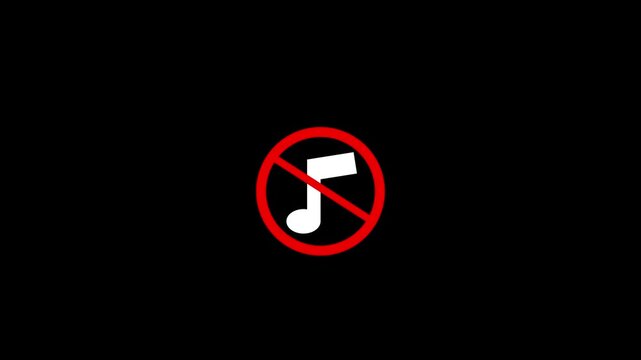 Not allowed music animation. Music note icon animation.
