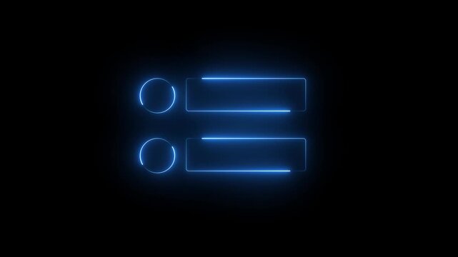 A neon glowing bullet list graphic pulsates with an ethereal cyan light against a dark, minimalist background.