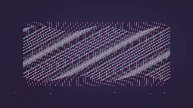 Interwoven curved lines forming flowing seamless textile fabric weaving pattern animation