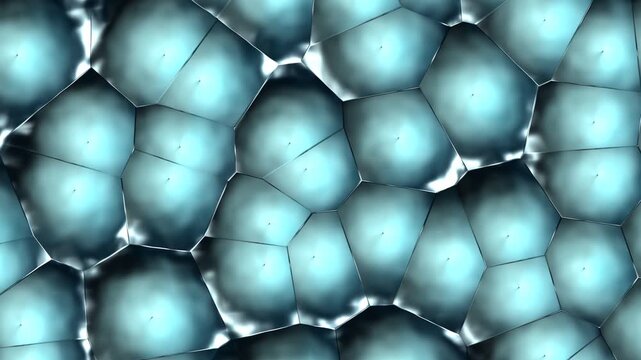 Abstract organic cell structure motion background, glowing blue microscopic tissue pattern, dynamic biological science wallpaper