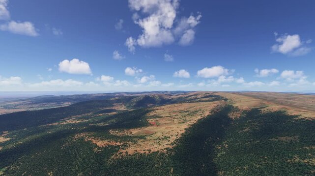 Drone aerial shot of Subukloita Hills. Narok County. Kenya