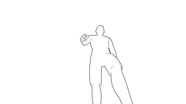 Hand Drawn Sketch Person Walking Rotoscope Loop