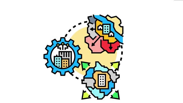 Municipal development and zoning concepts illustrate city planning with urban areas. Residential buildings. And infrastructure
