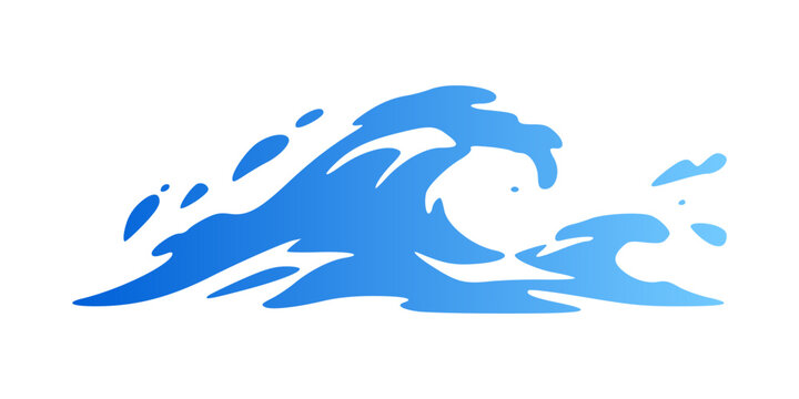 Crashing Sea Crest Wave Water Splash Illustration