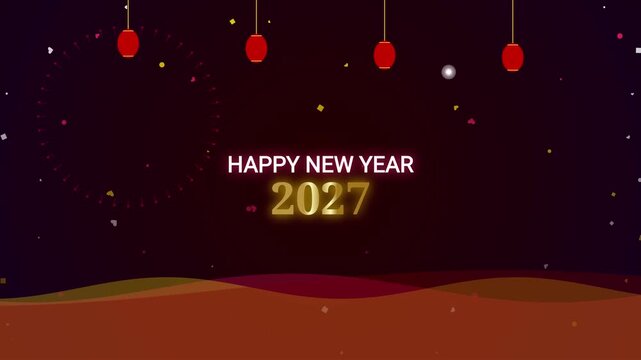 new year card with snowflakes