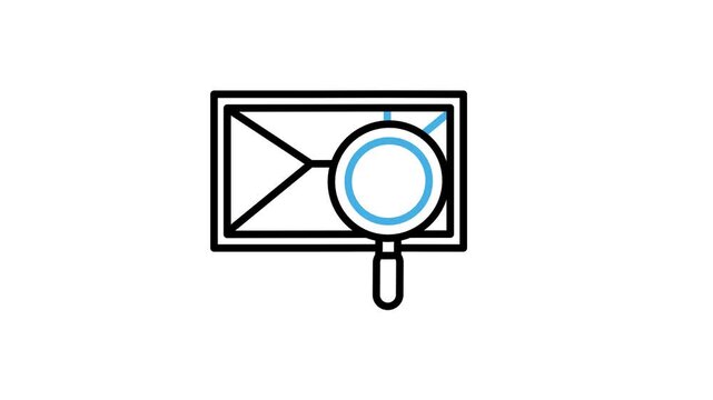 Search icon animation on the map. Magnifying glass with map animated video for location, position, direction, place, destination route, road, way, street. Motion graphics with alpha channel