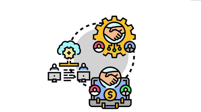 Multidisciplinary collaboration concept teams shaking hands, sharing data through a cloud network, and working together for business goals and successful partnerships