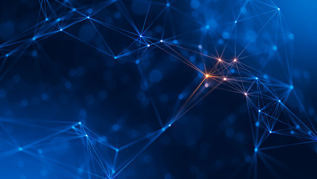 Concept of Digital Network, internet communication. Global communication, big data, cloud computing. 3d illustration