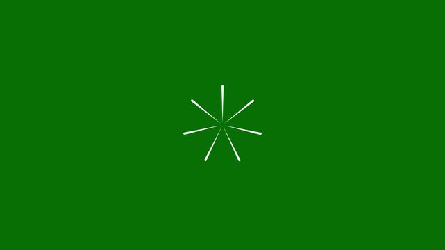 Circle firework display animation over a solid green background, circle blast fireworks, bursts and effects, modern fireworks circle blast animation featuring hand drawn doodle bursts. 4k video