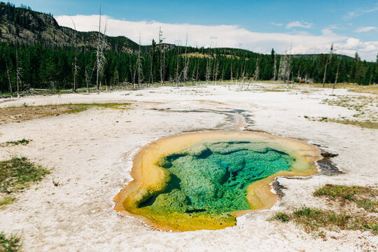 A colorful geothermal pool in Yellowstone National Park