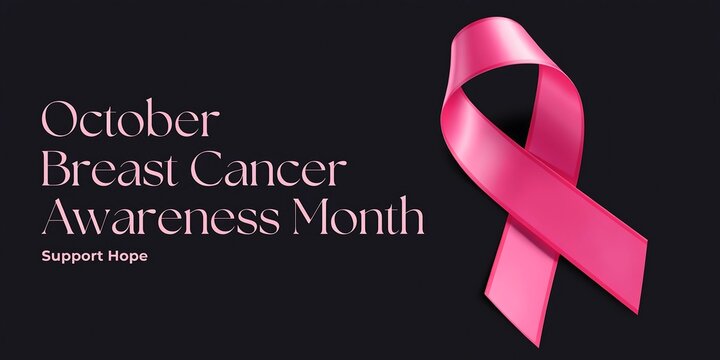 October breast cancer awareness month with symbolic pink ribbon women health pink color