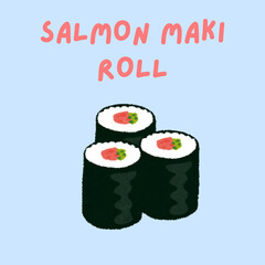 sushi salmon maki roll art © maps