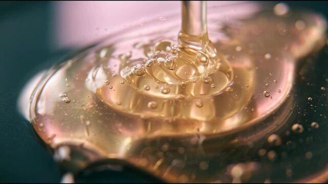 Luxury haircare formulation creates a premium personal-care background, featuring translucent abstract material background