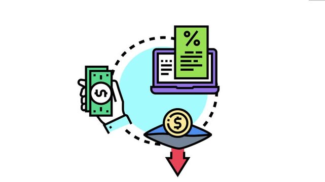 Analyzing mortgage default risk with a person holding money and a payment falling, potential financial struggles and real estate loan failures for property owners