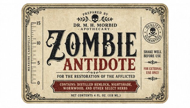Zombie Antidote Label