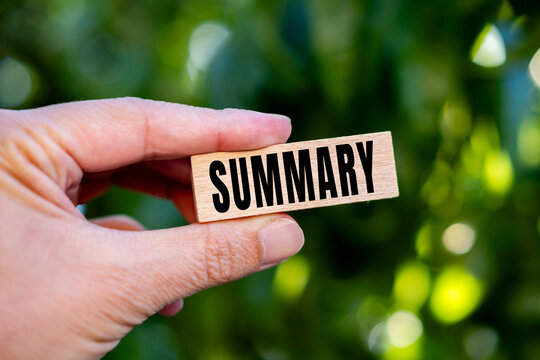 Summary word text concept photo