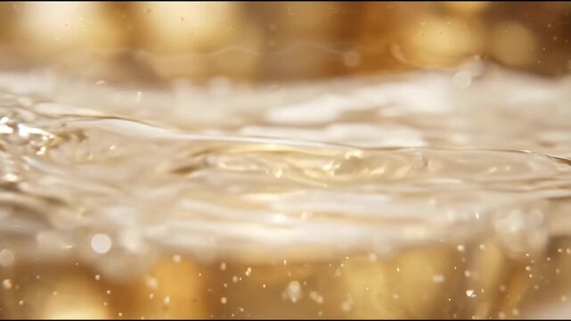 Luxury hospitality is expressed through an abstract pool of translucent pale champagne liquid