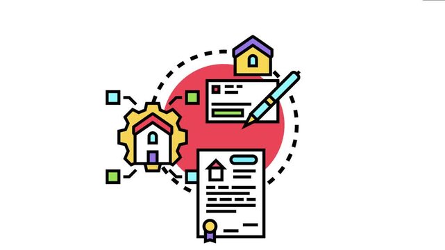 Mortgage agreement signing process a house property deal, financial transaction, and official document paperwork for home ownership