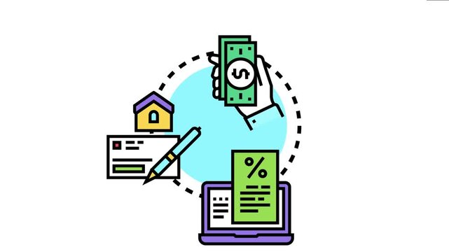 Financial preparation process including saving money, completing housing documents, and reviewing online mortgage terms, the steps to secure home ownership