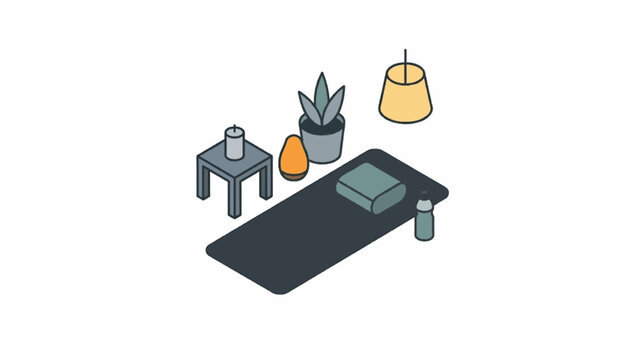 Minimalist Home Yoga and Meditation Setup.