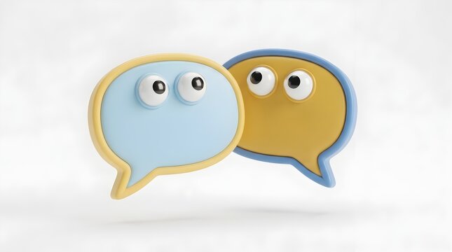 Colorful Speech Bubbles Representing Communication and Conversation
