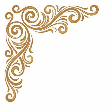 Elegant gold corner decorative swirl pattern for framing or design accents