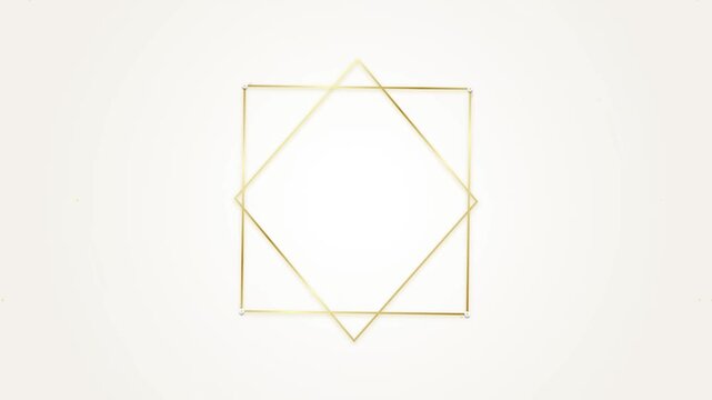 Minimalist Geometric Gold Frame on White Background