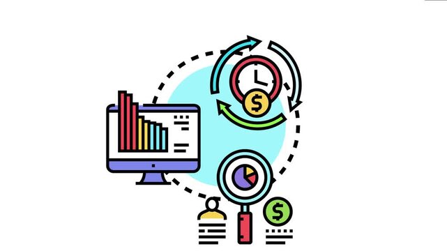 Financial management concept data analysis, business strategy, and timely decision making for tracking investment success and market trends