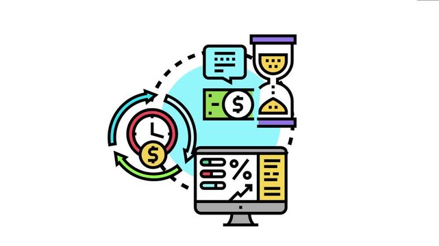 Financial managers evaluating investment returns and market trends, analyzing business analytics with data on a computer screen, and tracking monetary assets over time