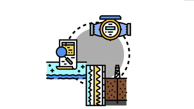 Water seepage monitoring concept detection of leaks and underground water movement. Involving hydrology analysis. Geological layers