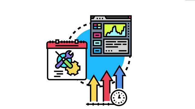 Business strategy concept data analysis, development planning, and performance growth for effective management and measurable success over time