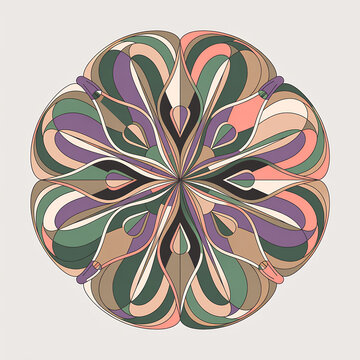 Decorative floral mandala pattern with soft pastel colors