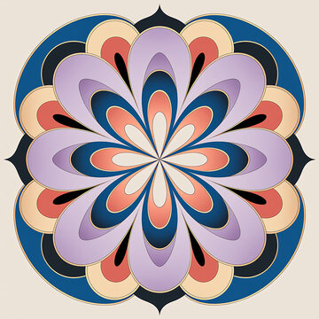 Colorful floral mandala vector pattern design
