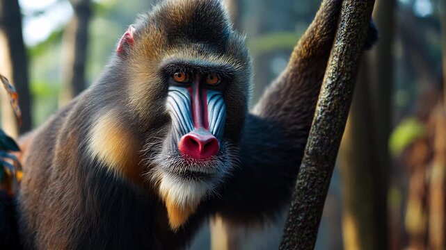 close up of a baboon