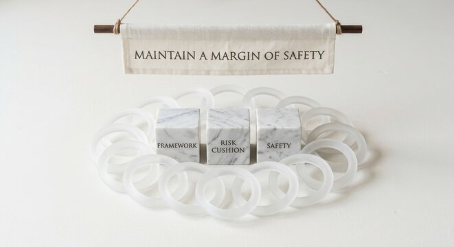 Business Safety Concept with Marble Blocks and Rings