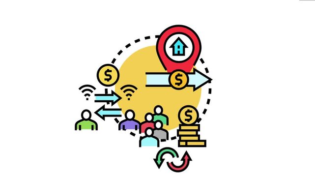 Money remittance transferring financial funds between people and locations, depicting secure international payments for families and businesses and global economy concepts
