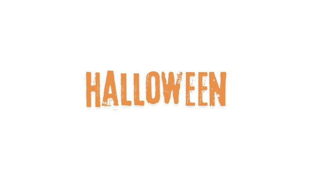 Halloween text typography zoom in animation isolated on white background