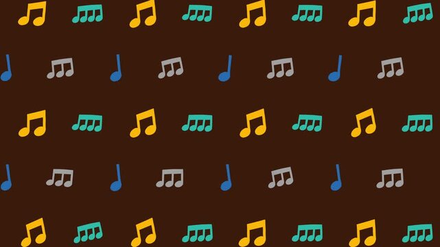 音符の楽しいリズムループアニメーション背景