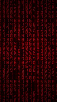 Vertical Red Random Numbers Cyber Error Background for Social Media Reels 4K