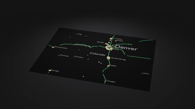 Colorado 3D Map Close-up Zoom Out Camera Motion