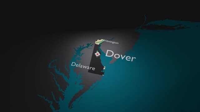 Delaware 3D Map Orbiting Zoom Out Motion