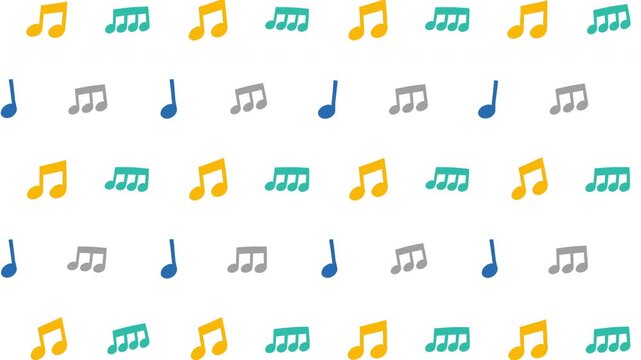 音符の楽しいリズムループアニメーション背景