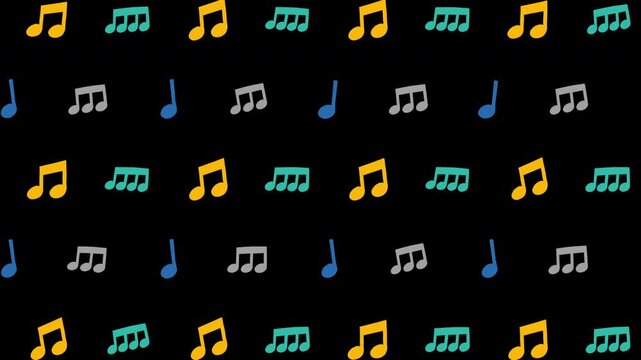 音符の楽しいリズムループアニメーション背景