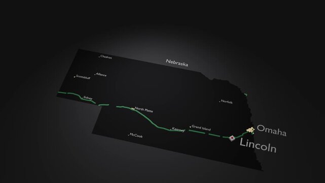 Nebraska 3D Map Zoom Out Camera Motion