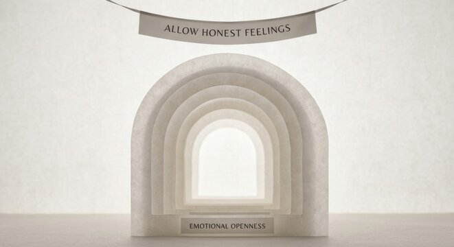 Archway of Emotional Openness with Banner Encouraging Honest Feelings